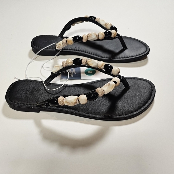 NEW! Universal Thread CINDY Womens Size 8 Black Beaded Flip Flop Sandals NWT - Picture 11 of 13